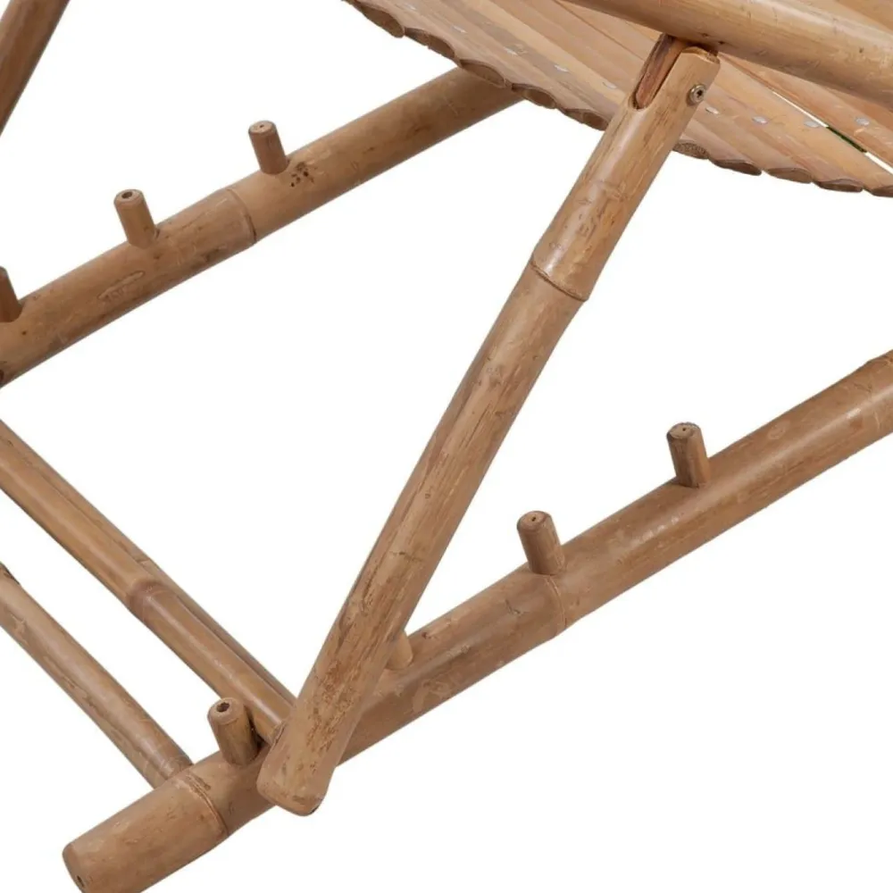Best FinePRICE Rantatuoli jalkatuella 152x59x80 cm bambu