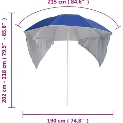 Outlet FinePRICE Rantavarjo sivuseinillä 215 cm antrasiitti