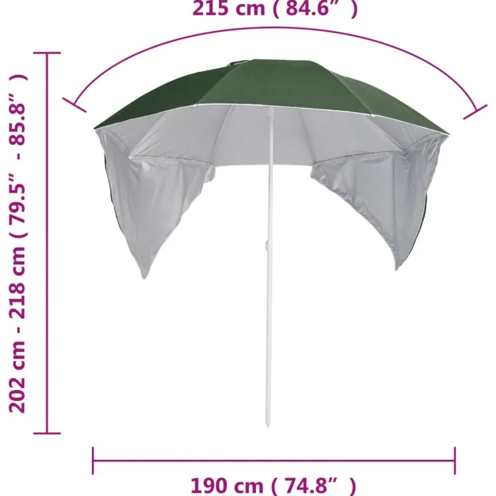 Outlet FinePRICE Rantavarjo sivuseinillä 215 cm antrasiitti