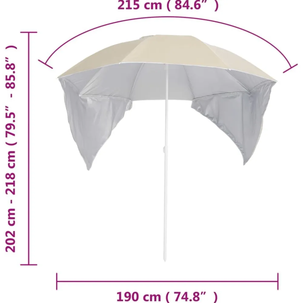 Outlet FinePRICE Rantavarjo sivuseinillä 215 cm antrasiitti