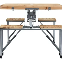 Outlet FinePRICE Retkipöytä neljällä istuimella, 67x72.5x85.5cm, teräs/alumiini