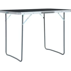 Best FinePRICE Retkipöytä 120x60cm, alumiini, harmaa