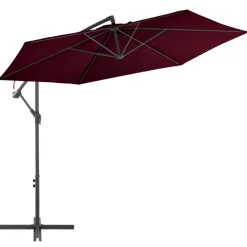 New FinePRICE Riippuva aurinkovarjo alumiinipylväällä 300 cm viininpunainen