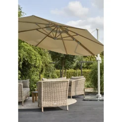 Sale Brafab Riippuva aurinkovarjo Luzzi, Ø350cm, khaki/vaaleanharmaa