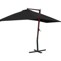 Best FinePRICE Riippuva aurinkovarjo puurunko 400x300 cm musta