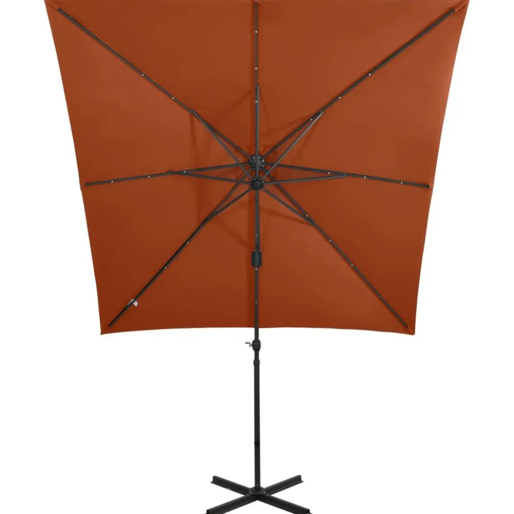 Online FinePRICE Riippuva aurinkovarjo tangolla ja LED-valoilla 250cm terrakotta