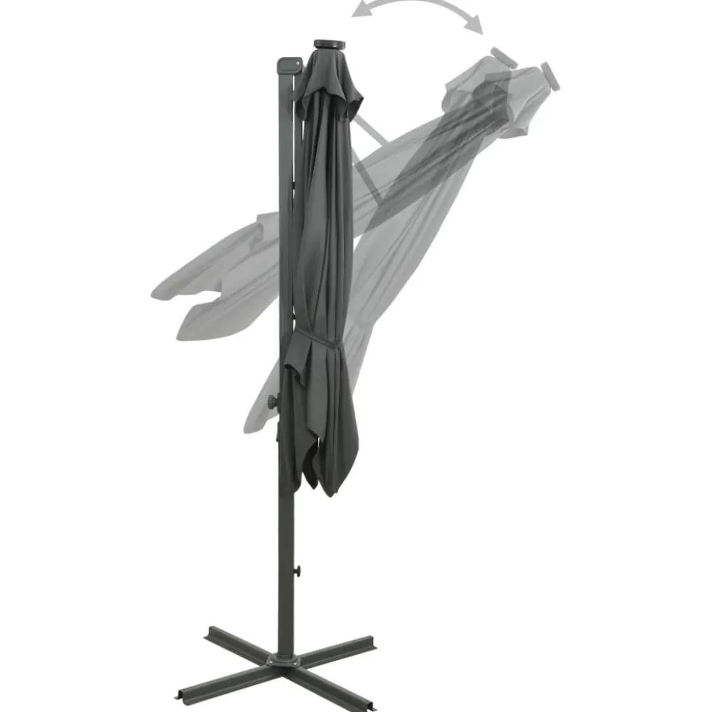 Online FinePRICE Riippuva aurinkovarjo tangolla ja LED-valoilla 250cm terrakotta