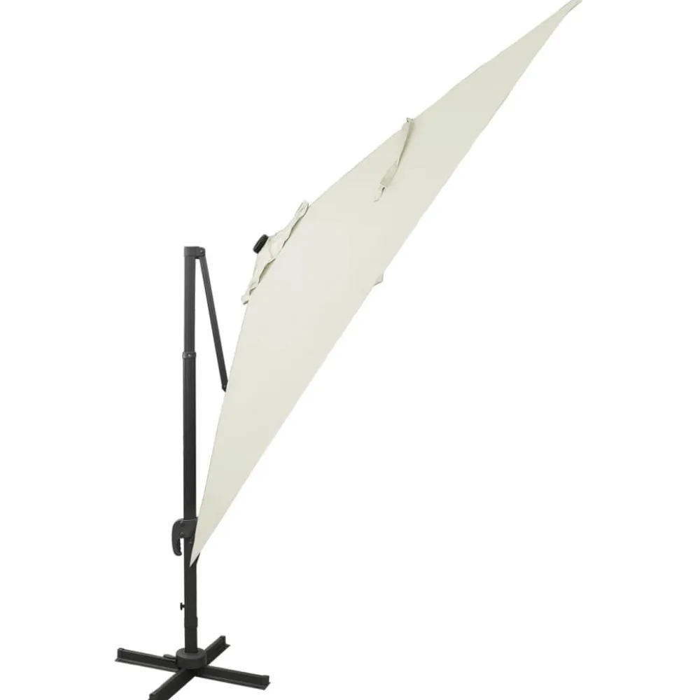 Clearance FinePRICE Riippuva aurinkovarjo 2 tangolla ja LED-valoilla 300 cm vihreä