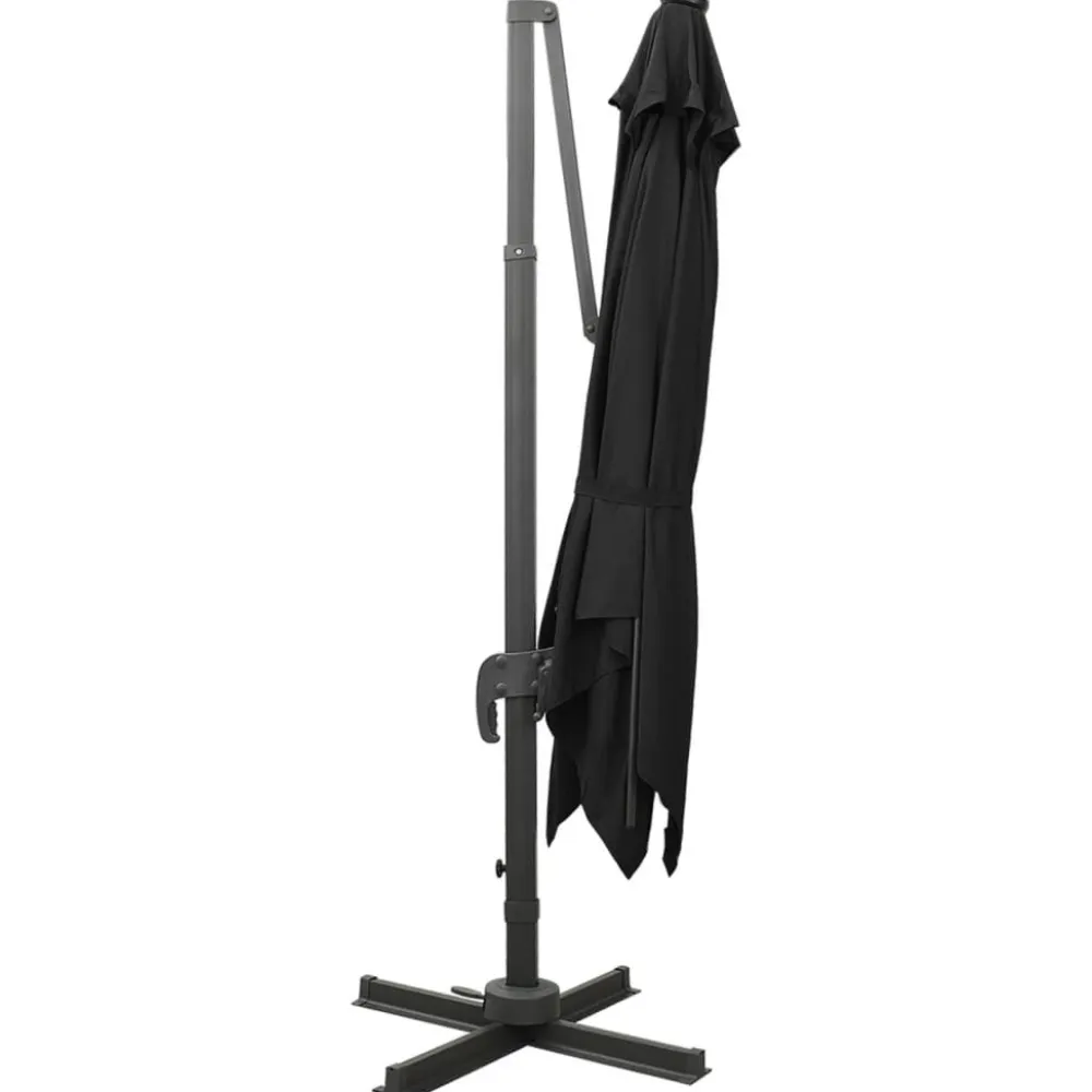 Clearance FinePRICE Riippuva aurinkovarjo 2 tangolla ja LED-valoilla 300 cm vihreä