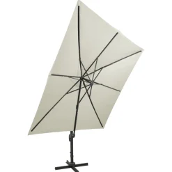 Clearance FinePRICE Riippuva aurinkovarjo 2 tangolla ja LED-valoilla 300 cm vihreä