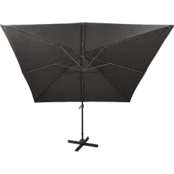 Clearance FinePRICE Riippuva aurinkovarjo 2 tangolla ja LED-valoilla 300 cm vihreä