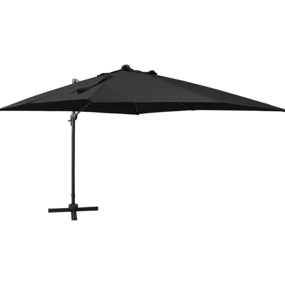 Clearance FinePRICE Riippuva aurinkovarjo 2 tangolla ja LED-valoilla 300 cm vihreä