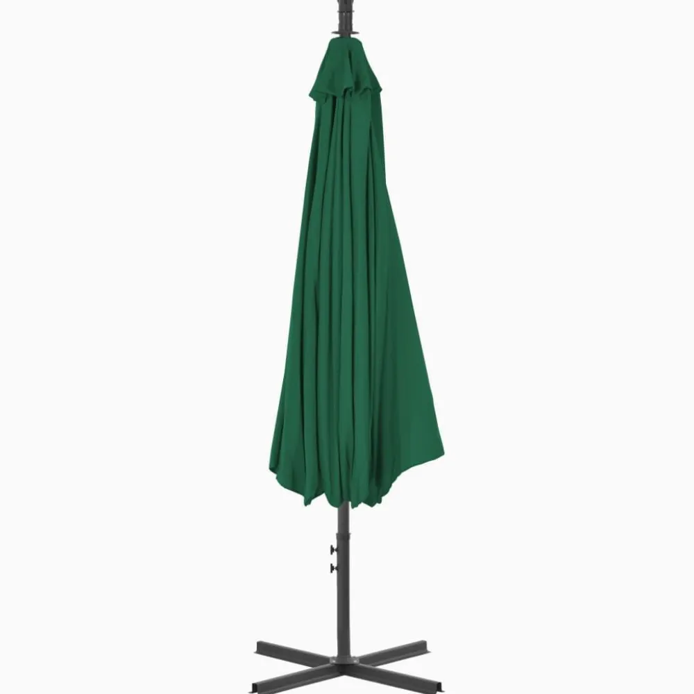 Best FinePRICE Riippuva aurinkovarjo teräspylväällä 300 cm vihreä