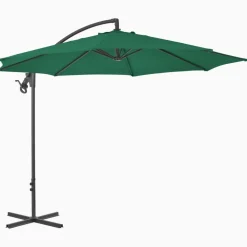 Best FinePRICE Riippuva aurinkovarjo teräspylväällä 300 cm vihreä