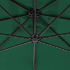 Best FinePRICE Riippuva aurinkovarjo teräspylväällä 300 cm vihreä