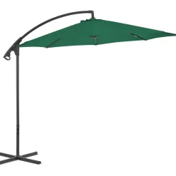 Best FinePRICE Riippuva aurinkovarjo teräspylväällä 300 cm vihreä