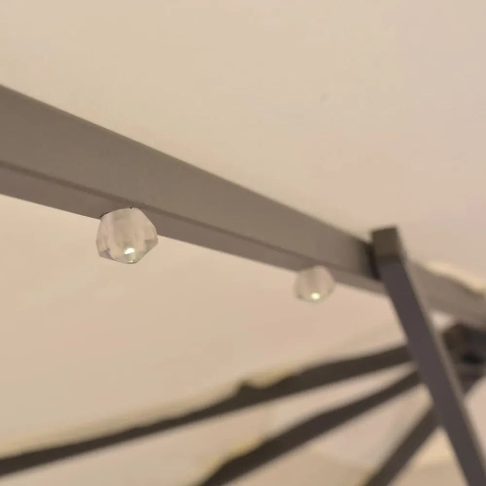 Sale FinePRICE Roikkuva päivänvarjo led-valoilla 300cm metallitanko hiekka