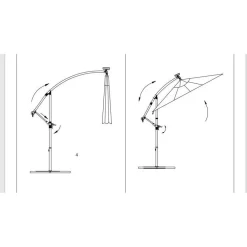 Sale FinePRICE Roikkuva päivänvarjo led-valoilla 300cm metallitanko hiekka