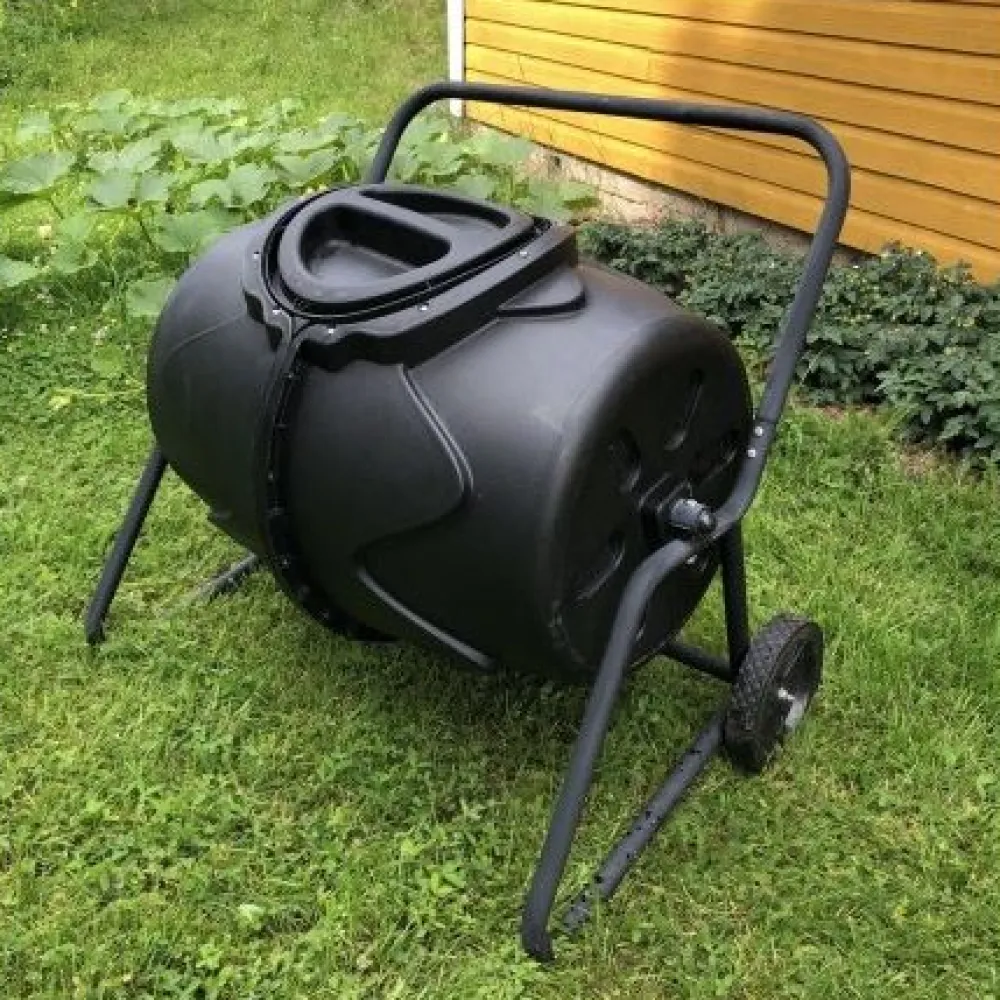 Pikkuvihreä Rumpukompostori 190 L musta
