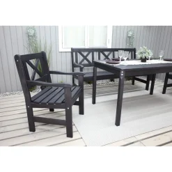 Sale Baltic Garden Ruokailuryhmä Europe 2 tuolia + sohva + pöytä Musta