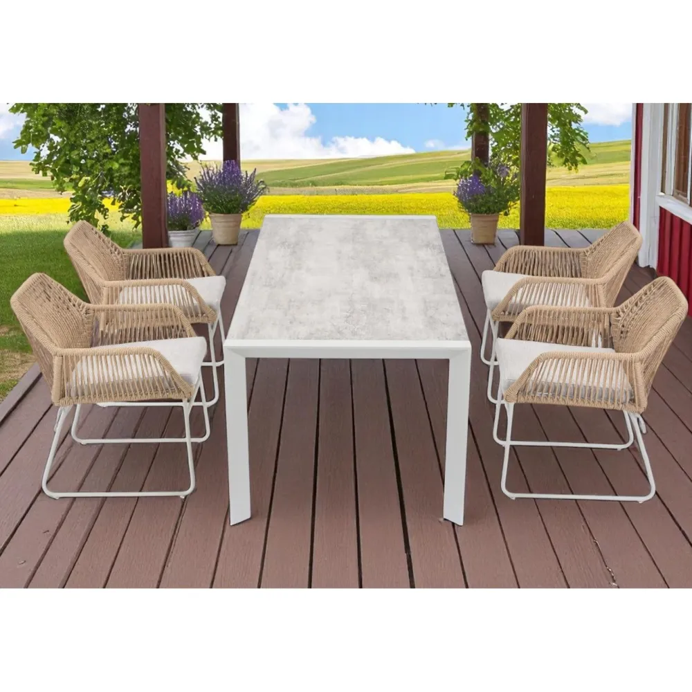 Outlet Baltic Garden Ruokailuryhmä Palermo pöytä, 200 cm, 4 kplSeville-nojatuolia