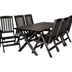 Outlet Baltic Garden Ruokailuryhmä Scottsdale 190cm pöytä + 6 tuolia musta