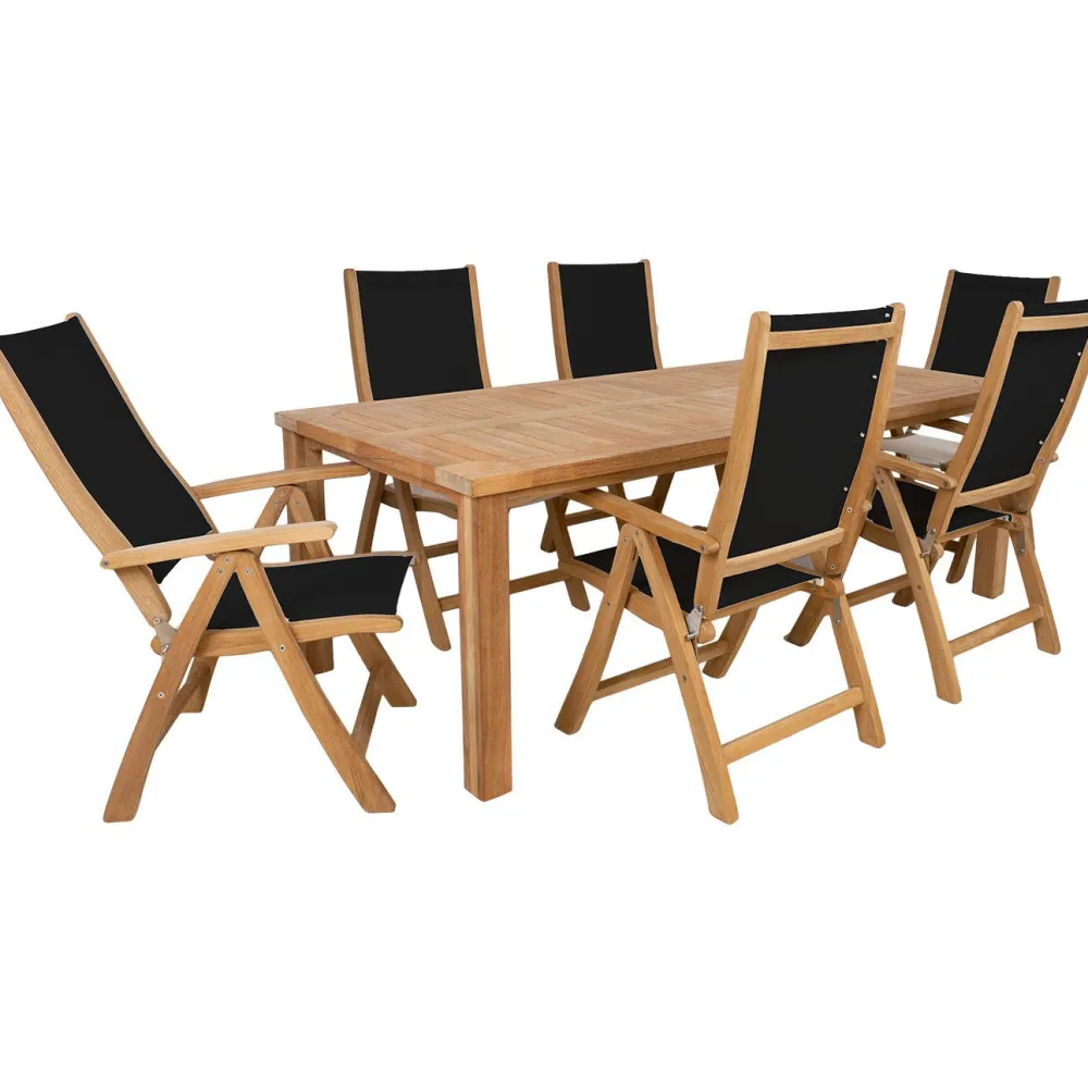 Outlet Home4you Ruokailuryhmä BALI 6 tuolilla, ruskea