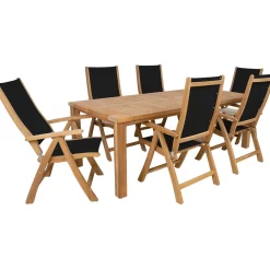 Outlet Home4you Ruokailuryhmä BALI 6 tuolilla, ruskea