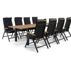 Discount Comfort Garden Ruokailuryhmä Ingå 8 nojatuolilla 220-280 cm