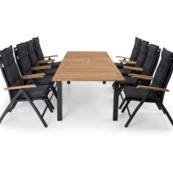 Discount Comfort Garden Ruokailuryhmä Ingå 8 nojatuolilla 220-280 cm