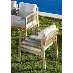 Sale Linento Garden Ruokailuryhmä Toscana Ceramic, 200x100cm pöytä + 8 tuolia, beige