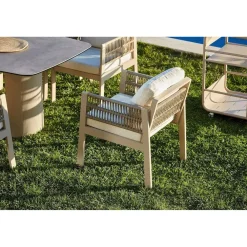 Sale Linento Garden Ruokailuryhmä Toscana Ceramic, 200x100cm pöytä + 8 tuolia, beige