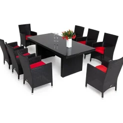 Comfort Garden Ruokailuryhmä Majestic/Thor Lyx 210cm pöytä + 6 tuolia musta/musta