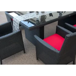 Comfort Garden Ruokailuryhmä Majestic/Thor Lyx 210cm pöytä + 6 tuolia musta/musta