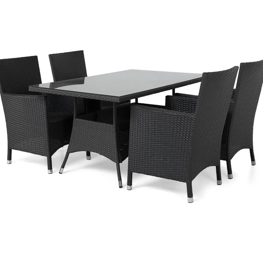 Comfort Garden Ruokailuryhmä Thor 4 Thor nojatuolia musta