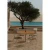 Online Venture Home Ruokailuryhmä ulos , beige Croft-pöytä Ø120cm + 4 beigeä Alfons-tuolia