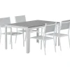 Venture Home Ruokailuryhmä ulos , harmaa Break-pöytä 150x90cm + 4 harmaata Copacabana-tuolia
