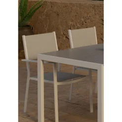Venture Home Ruokailuryhmä ulos , harmaa Break-pöytä 150x90cm + 4 harmaata Copacabana-tuolia