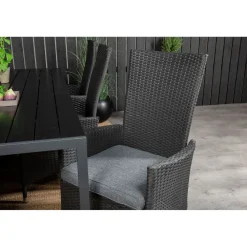 Best Venture Home Ruokailuryhmä , 205x90cm musta Break-pöytä + 6 mustaa Padova-säätötuolia