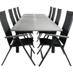 Outlet Venture Home Ruokailuryhmä , 224x100cm Albany-pöytä + 8 Albany- tuolia