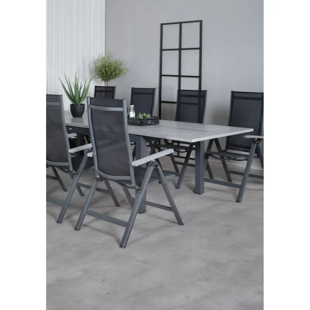 Outlet Venture Home Ruokailuryhmä , 224x100cm Albany-pöytä + 8 Albany- tuolia