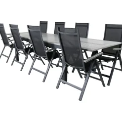 Outlet Venture Home Ruokailuryhmä , 224x100cm Albany-pöytä + 8 Albany- tuolia