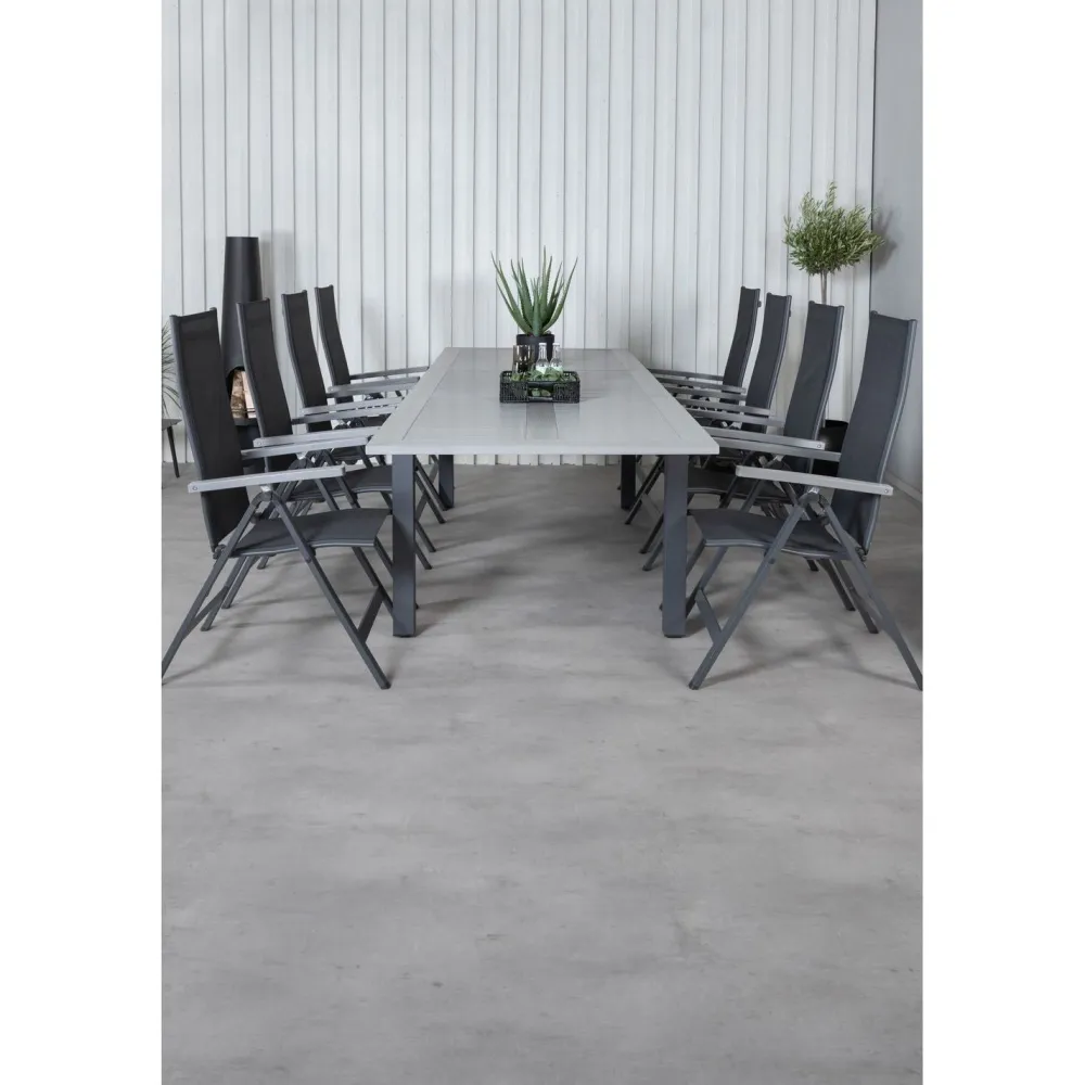 Outlet Venture Home Ruokailuryhmä , 224x100cm Albany-pöytä + 8 Albany- tuolia
