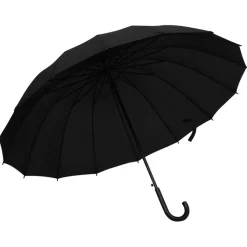 FinePRICE Sateenvarjo automaattinen musta 120 cm