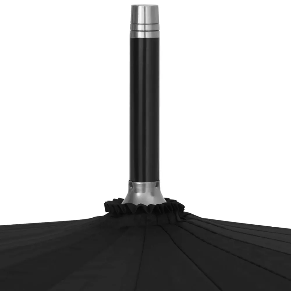 FinePRICE Sateenvarjo automaattinen musta 120 cm