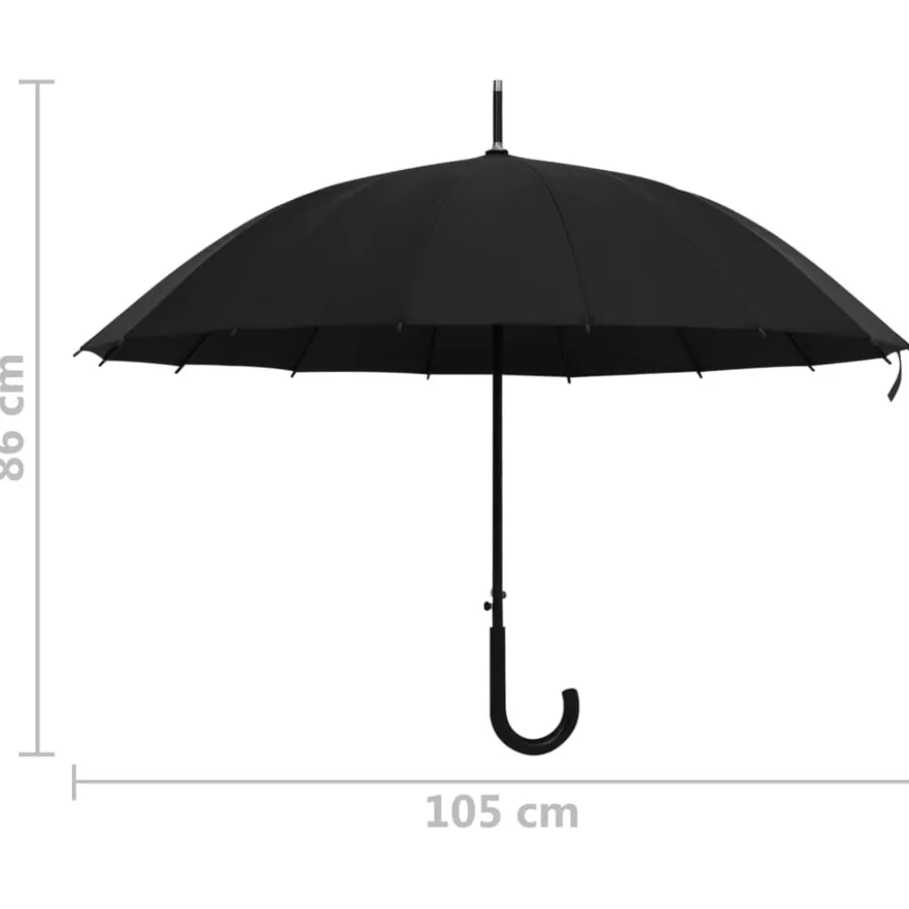 Discount FinePRICE Sateenvarjo automaattinen musta 105 cm