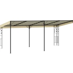 Outlet FinePRICE Seinään kiinnitettävä huvimaja 6x3x2,5 m kerma