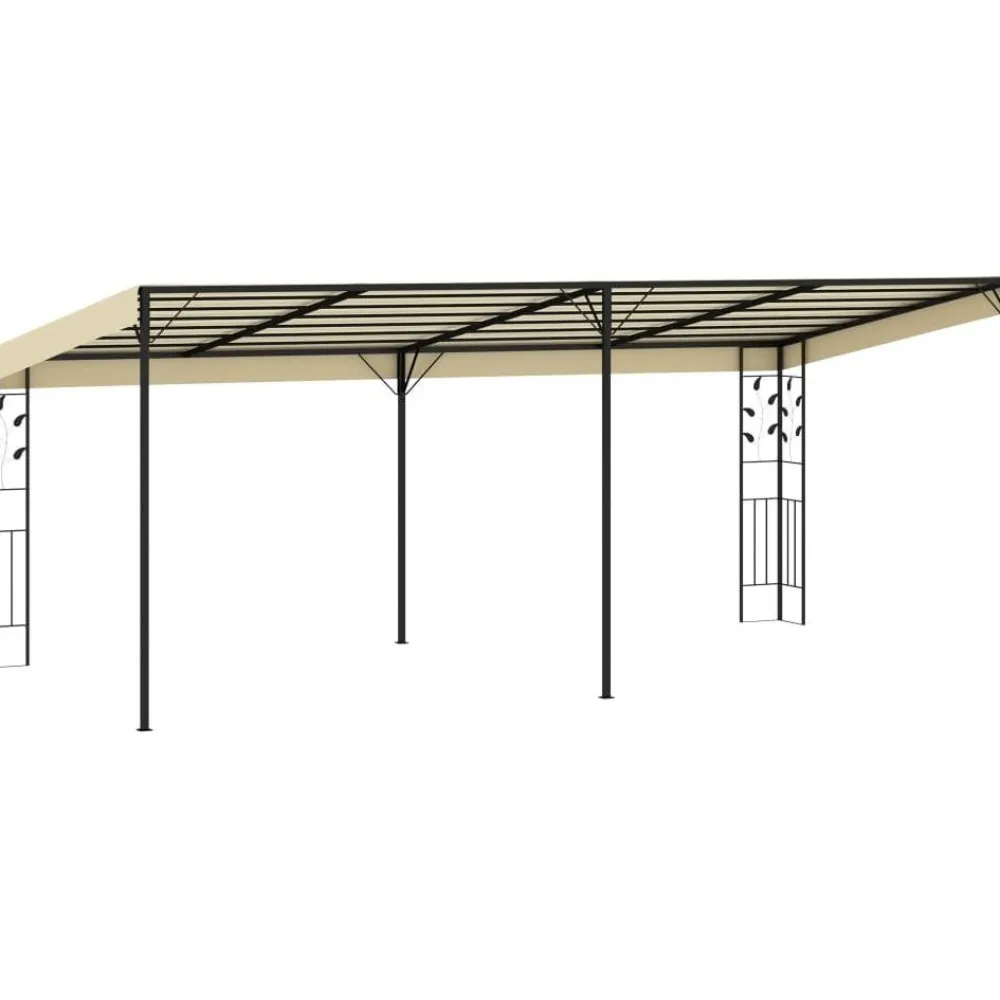 Outlet FinePRICE Seinään kiinnitettävä huvimaja 6x3x2,5 m kerma