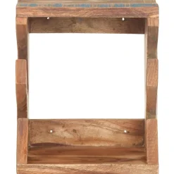 Sale FinePRICE Seinään kiinnitettävä rullalautateline 25x20x30 cm kierrätyspuu
