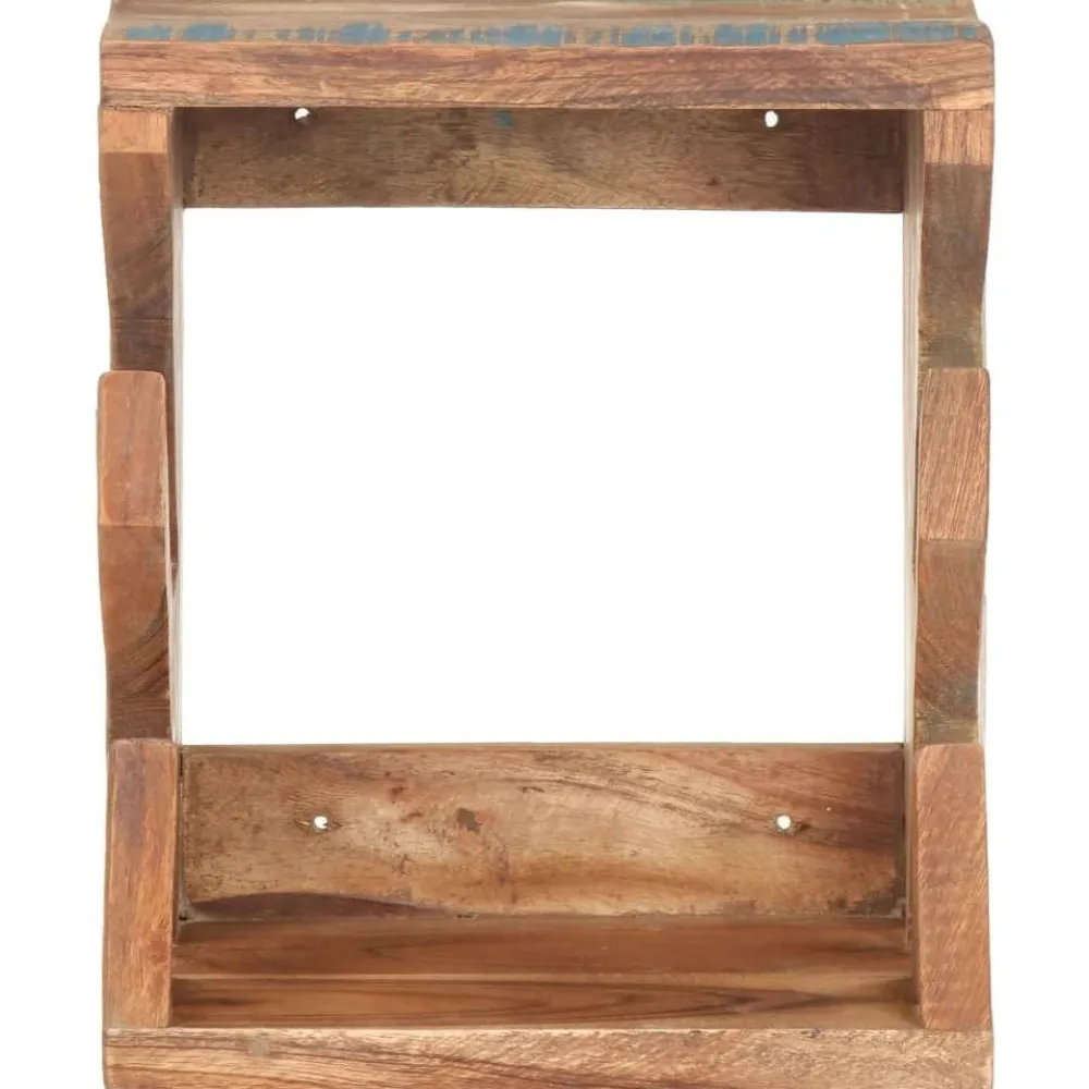 Sale FinePRICE Seinään kiinnitettävä rullalautateline 25x20x30 cm kierrätyspuu